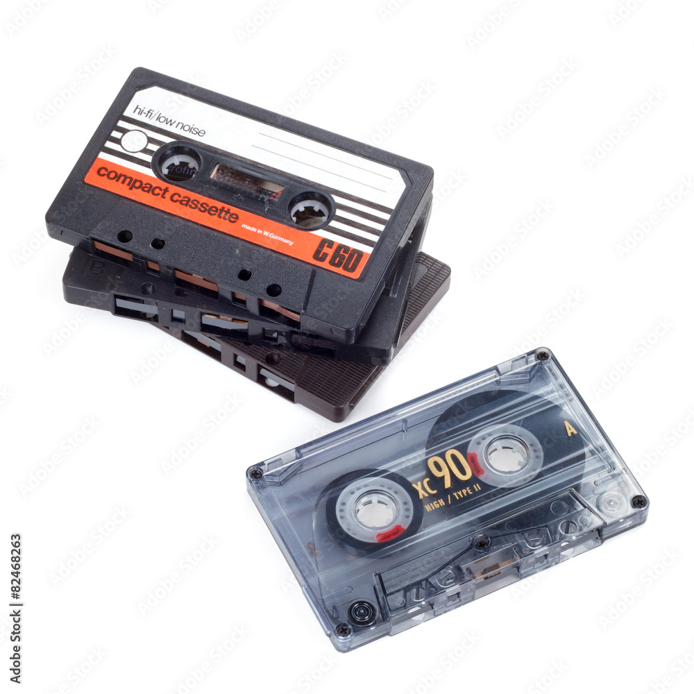 Fototapeta premium Some Compact Cassettes. Includes Clipping Path.