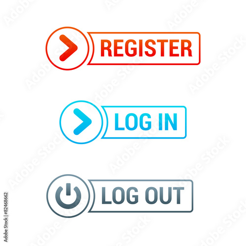 Register, Log In & Log Out Buttons