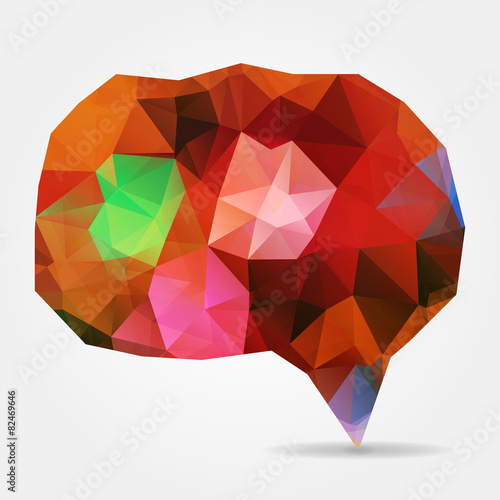 Abstract colorful triangular geometric speech bubble