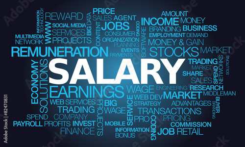 Salary remuneration earning word tag cloud