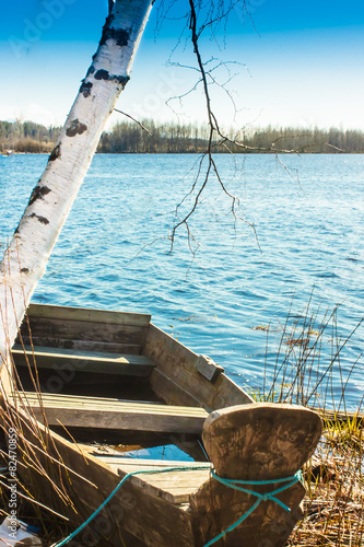 Very Old Boat By The Lake photo