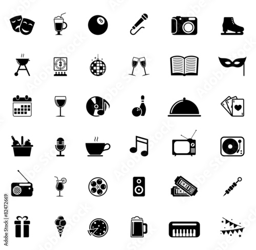 Icons set entertainment