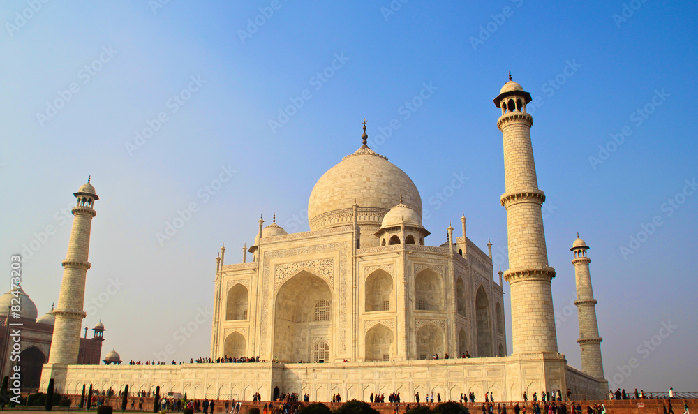 Diagonal view of the Taj Mahal