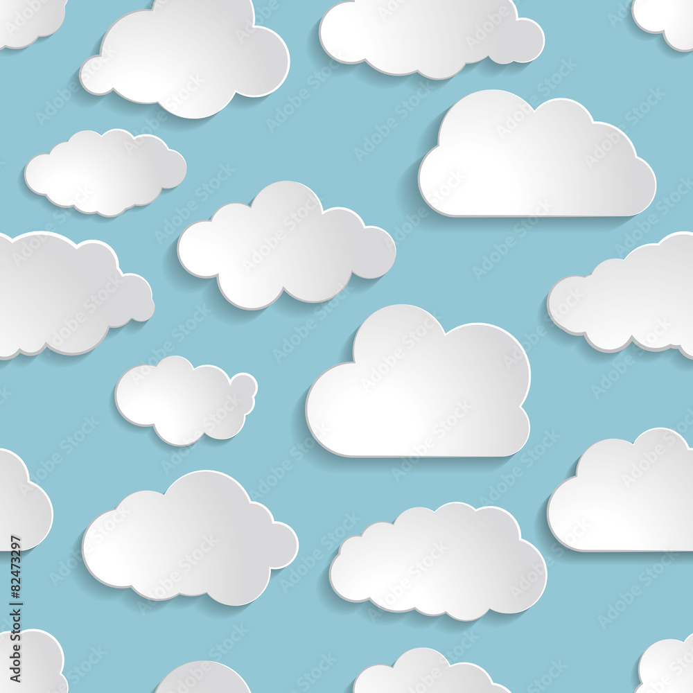 seamless illustration pattern of clouds collection