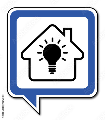 Logo maison et éclairage.