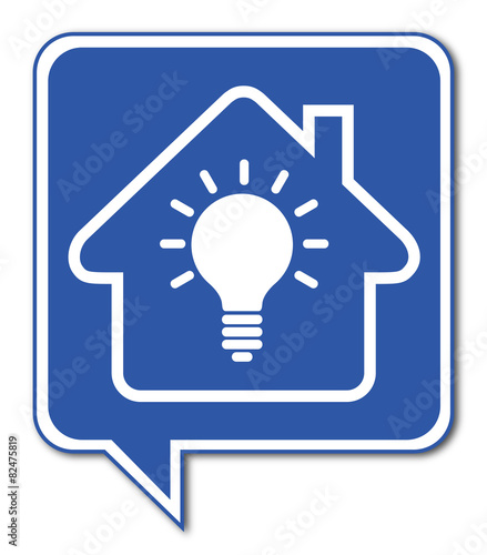 Logo maison et éclairage.