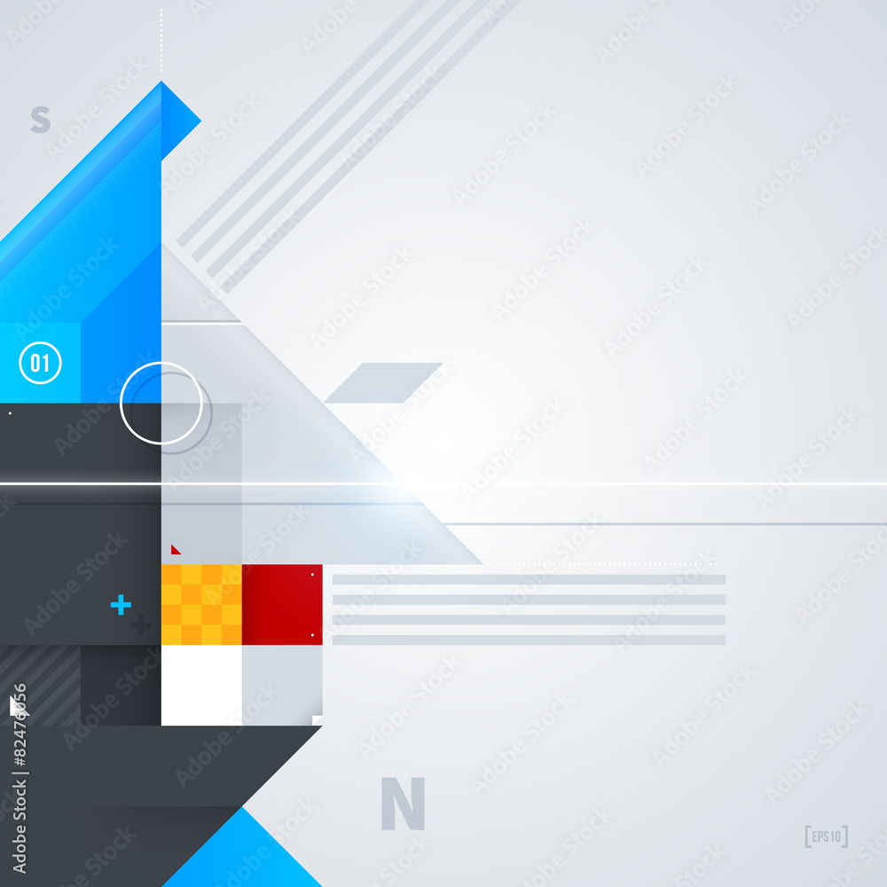 Abstract design element with glossy geometric shapes Abstract design element with glossy geometric shapes