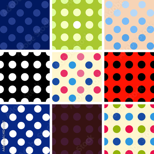 Polka dot background set