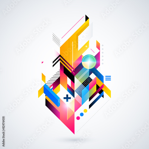 Abstract geometric element with colorful gradients