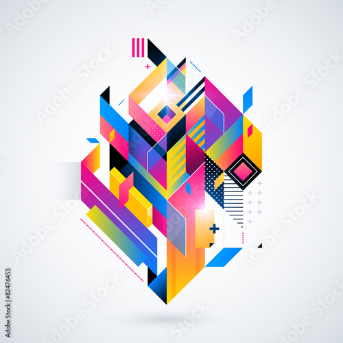 Abstract geometric element with colorful gradients