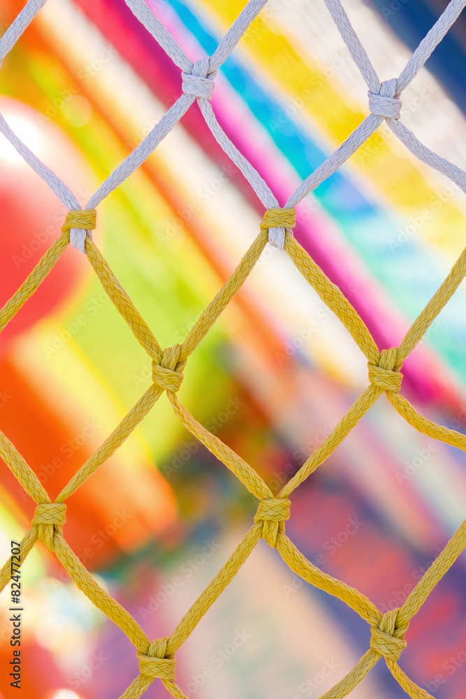 Fototapeta premium Yellow and white net and very colorful background 