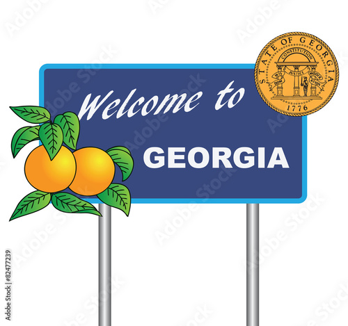Road sign Welcome to Georgia