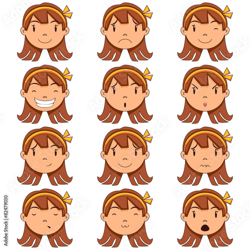Girl face expressions