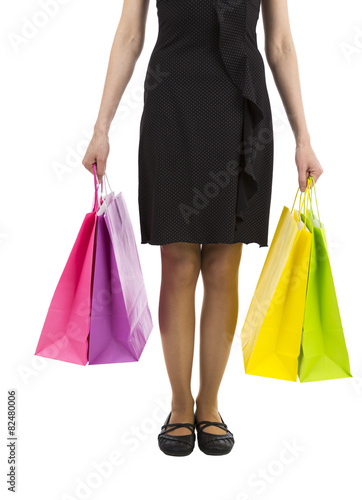 Holding the shopping bags