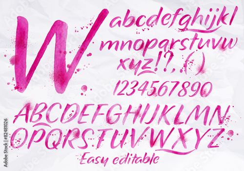 Modern alphabet pink color.