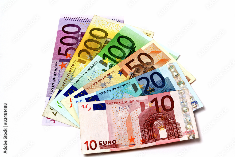 Geldfächer mit 500, 200, 100, 50, 20, 10 Euroscheinen Geldfächer mit 500, 200, 100, 50, 20, 10 Euroscheinen