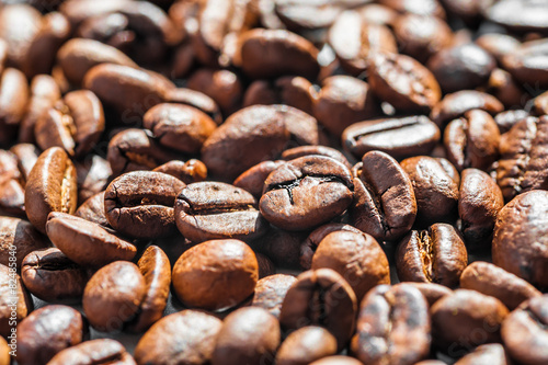 Macro image of coffee beans,