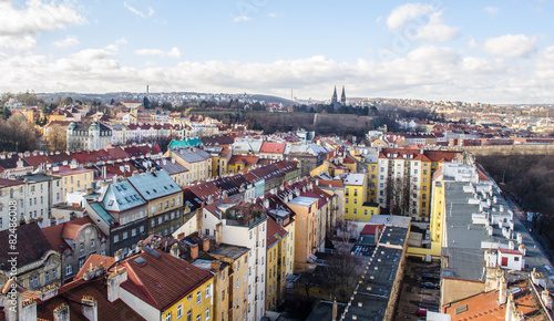 aerial view of prague from vysehrad photo