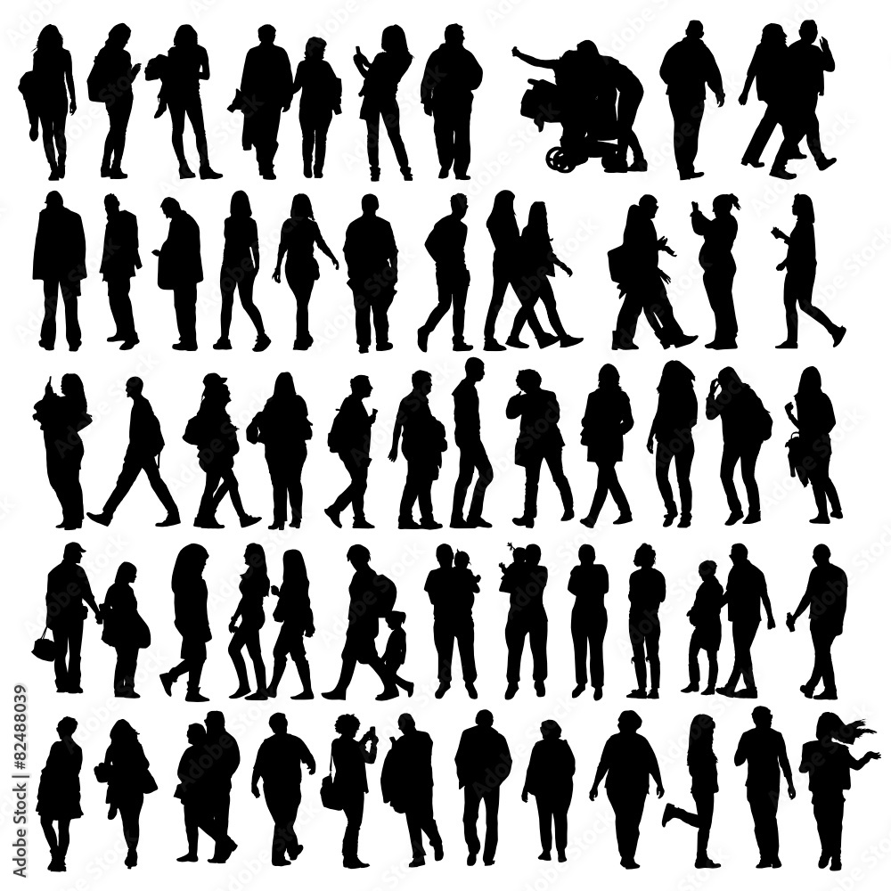 people set vector silhouette people set vector silhouette