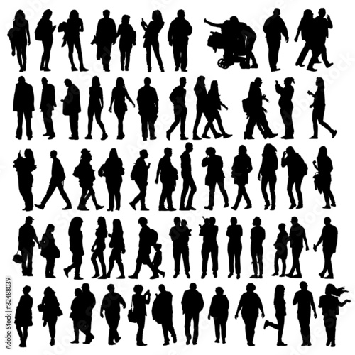 people set vector silhouette