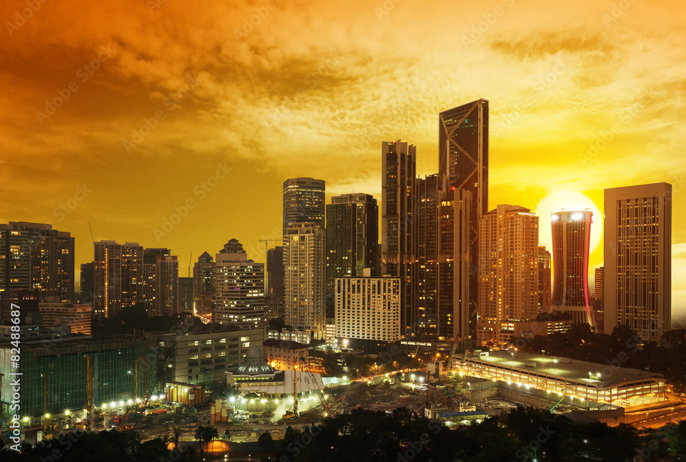 sunset in Kuala Lumpur