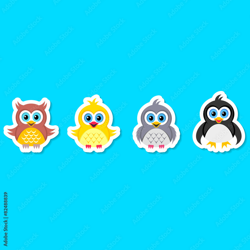Owl pigeon chicken and penguin Owl pigeon chicken and penguin