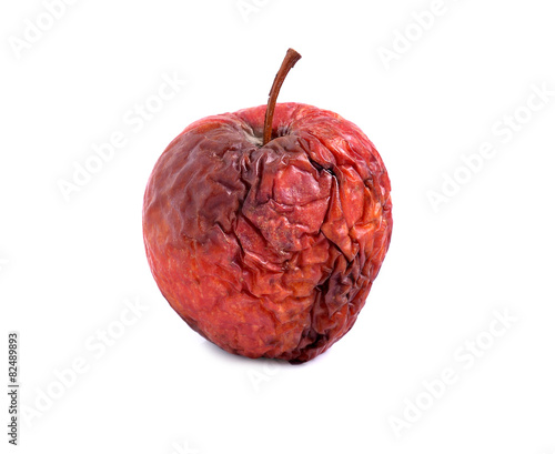 Obraz na plátně Rotten apple on white background