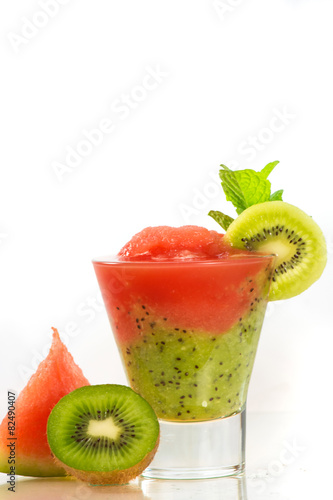 summer smoothie watermelon and kiwi