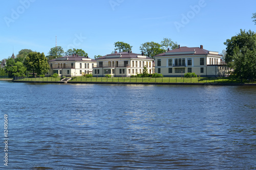 St. Petersburg. The cottage settlement on the bank of the river