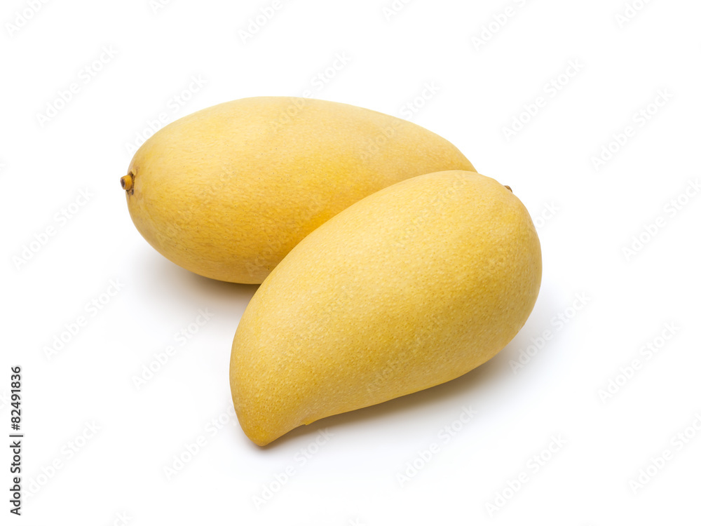 Sweet golden mango isolated on white background