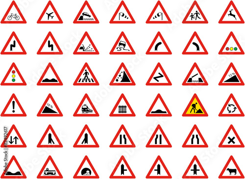 Traffic signs collection - vector photo