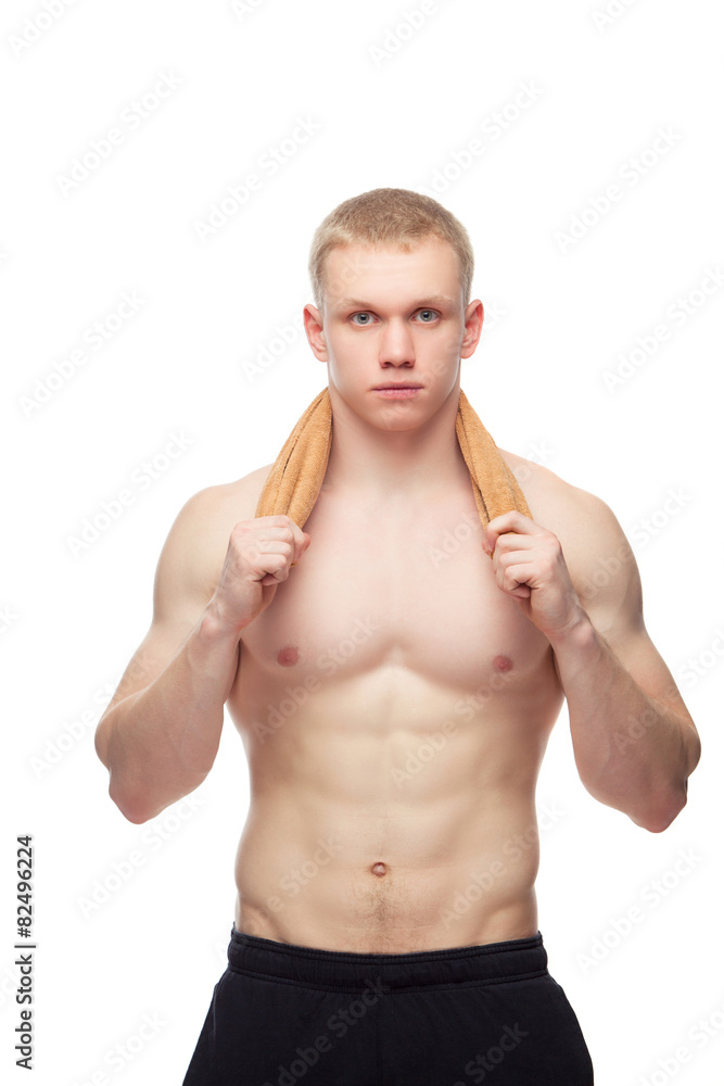 Fototapeta premium handsome muscular man with towel.