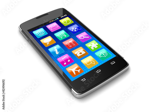Touchscreen smartphone (clipping path included)