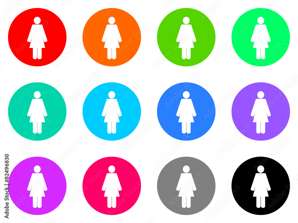 female gender vector web icon set female gender vector web icon set