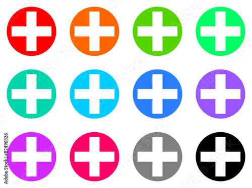 plus vector web icon set