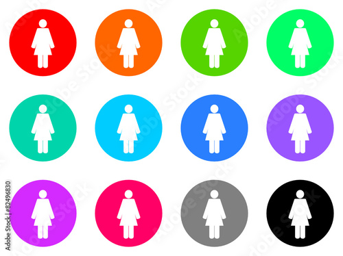 female gender vector web icon set