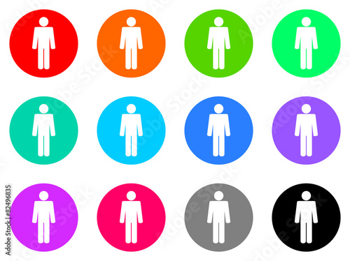 male gender vector web icon set