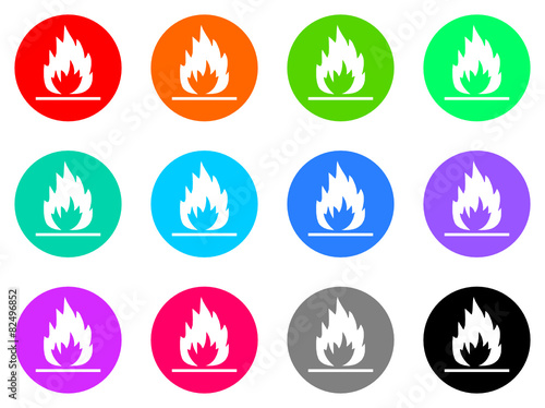 flame vector web icon set