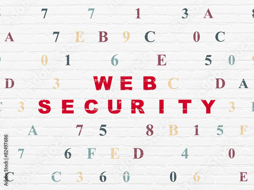 Security concept  Web Security on wall background