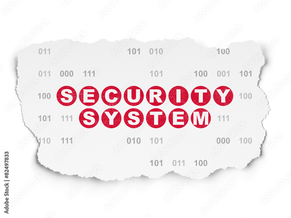 Privacy concept: Security System on Torn Paper background