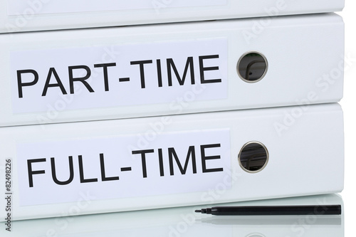 Bild auf Leinwand Part-time and full-time job business concept