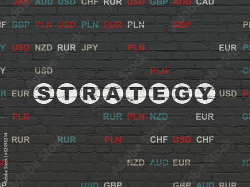 Business concept: Strategy on wall background