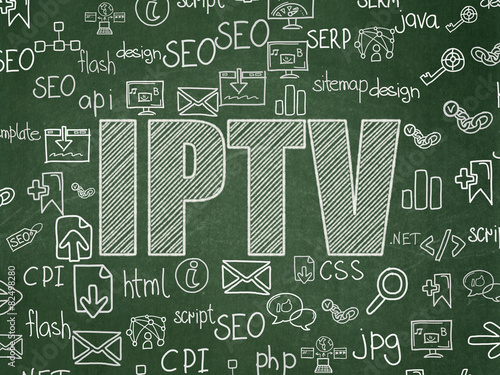 Web design concept: IPTV on School Board background