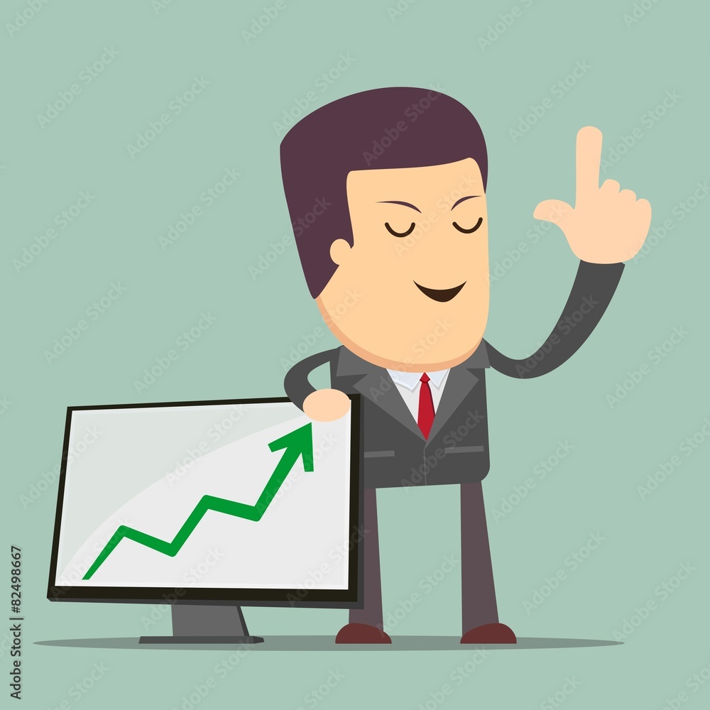 Businessman Presenting Business Growth Chart Businessman Presenting Business Growth Chart