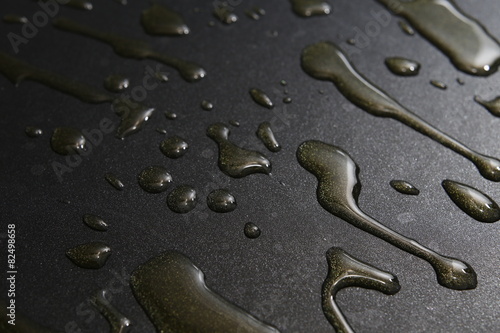 Hot oil on a pan close up dark background