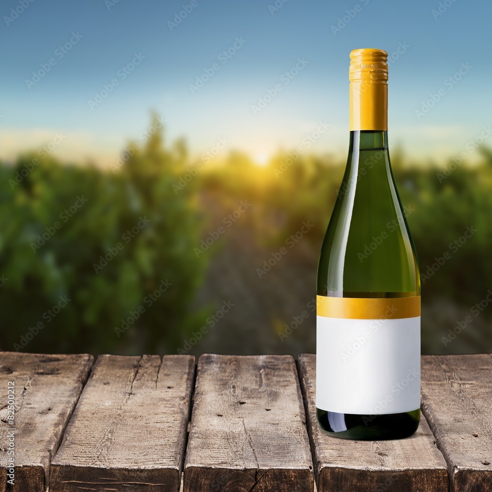 Fototapeta premium Wine. Bottle of red wine (clipping path included)