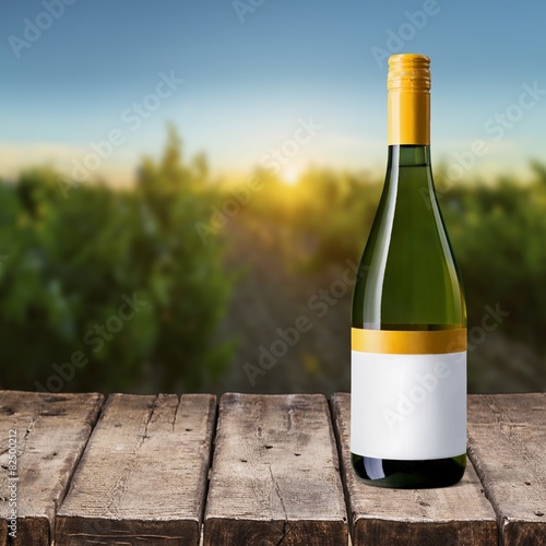 Wine. Bottle of red wine (clipping path included)