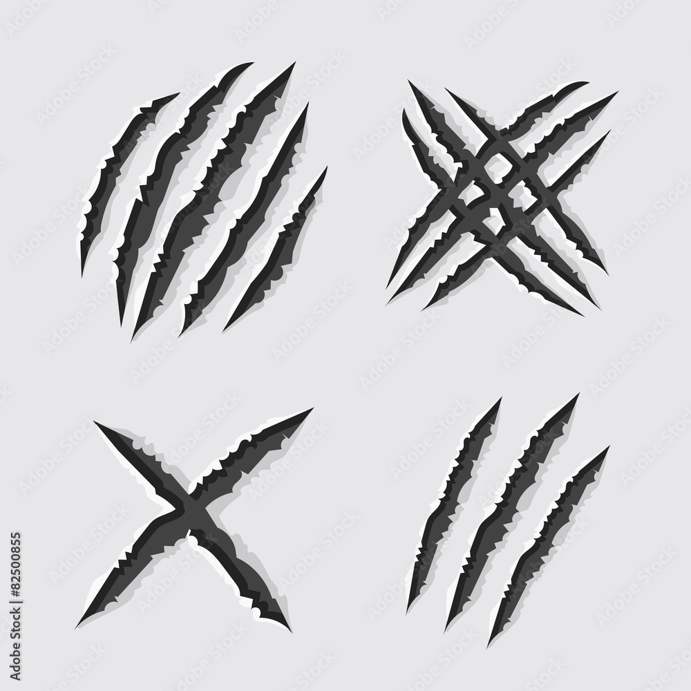 Naklejka premium Scratches on a gray background.