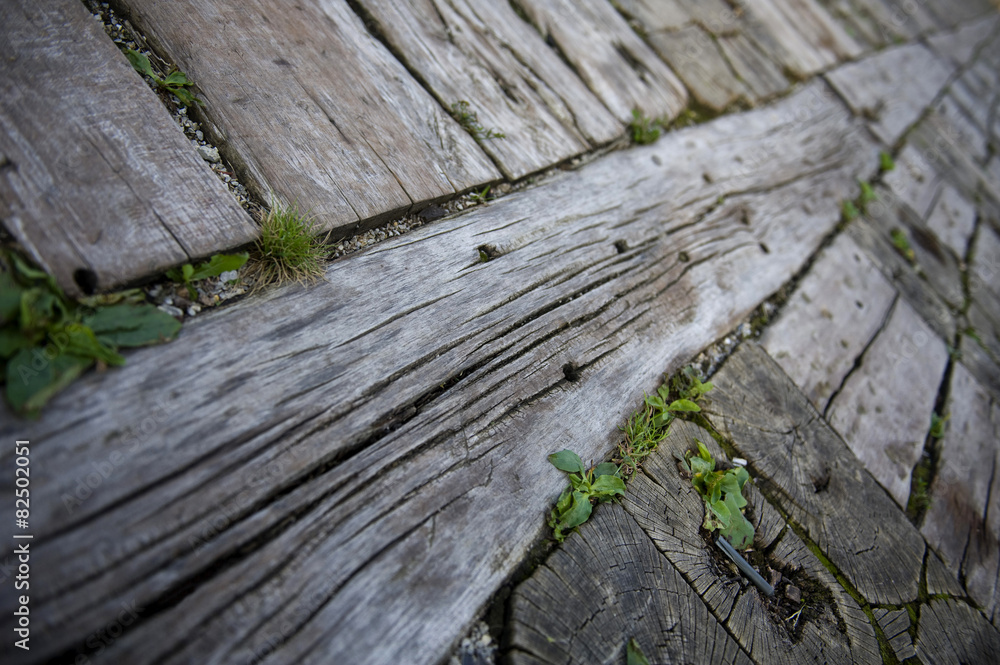 Old wooden floor path Old wooden floor path