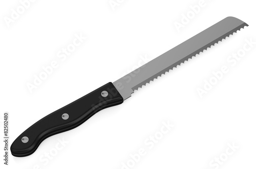 bread knife with black handle photo
